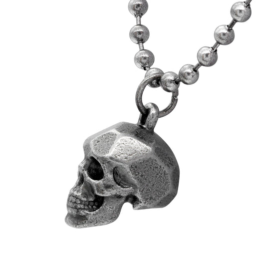 Steel Skull Beaded Necklace