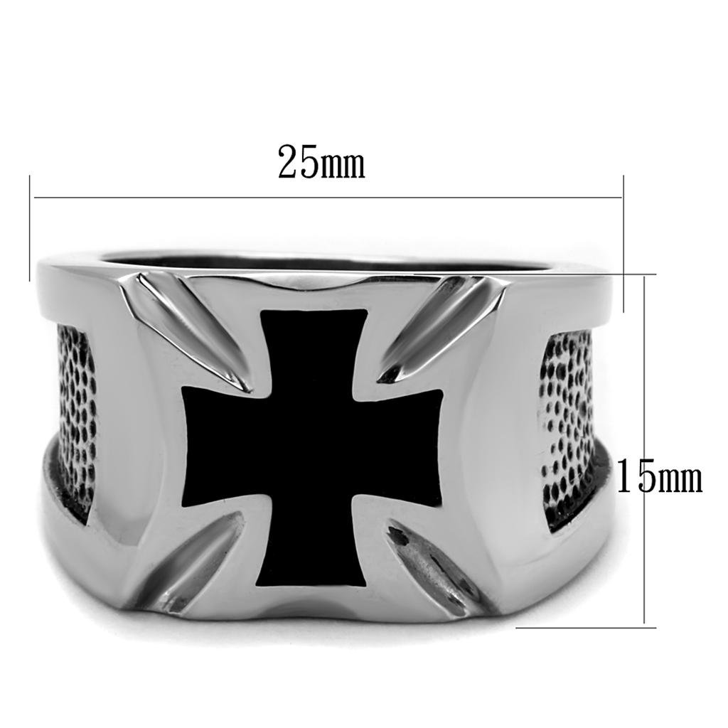 TK2064 - High polished (no plating) Stainless Steel Ring with Epoxy