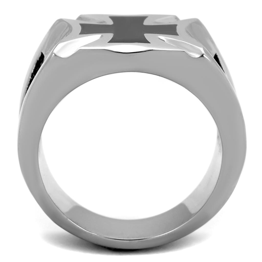 TK2064 - High polished (no plating) Stainless Steel Ring with Epoxy