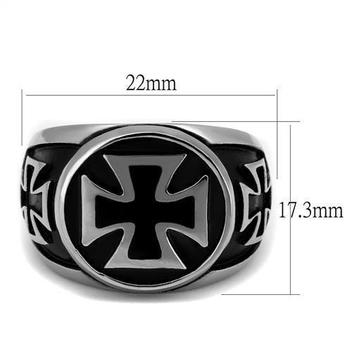 TK2226 - High polished (no plating) Stainless Steel Ring with Epoxy