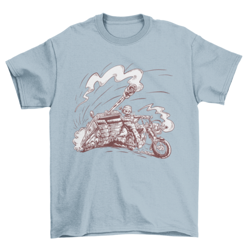 Skeleton on motorcycle t-shirt