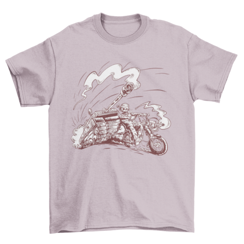 Skeleton on motorcycle t-shirt