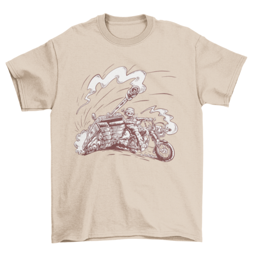 Skeleton on motorcycle t-shirt