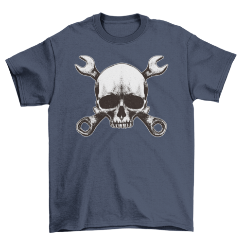 Skull and mechanic tools t-shirt