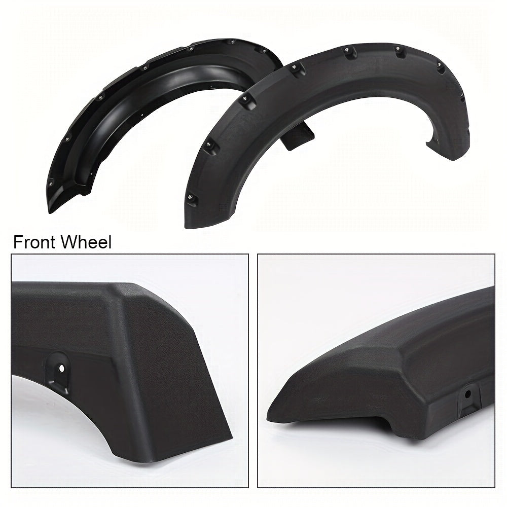 2009-2014 Ford F150 Fender Flares - Black Pocket Rivet Style Wheel Cover with Enhanced Durability and Weather Resistance - Custom Fit for a Sleek Look