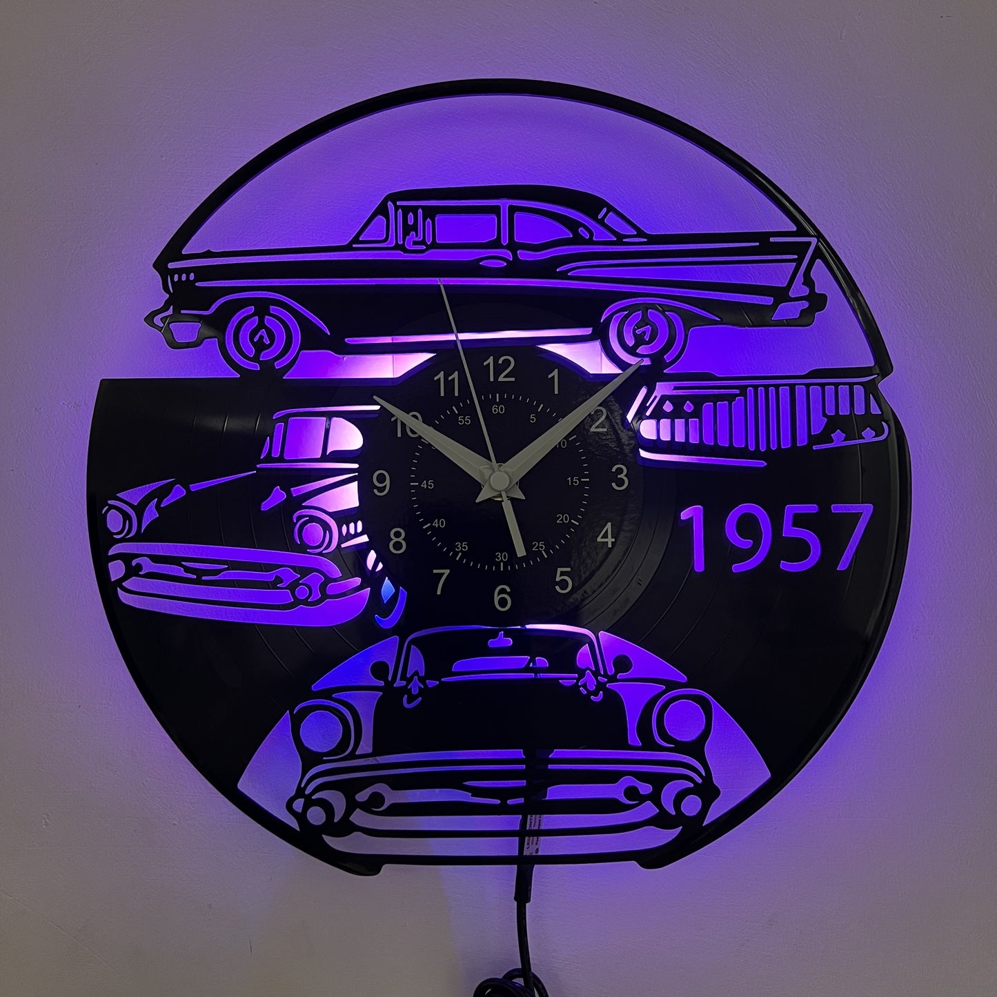 Unique Sports Car Vinyl Record Wall Clock - Silent, Decorative & Versatile - Perfect For Living Room, Bedroom, Kitchen & Office - A Memorable Birthday, Mothers Day, Spring & Easter Gift Idea