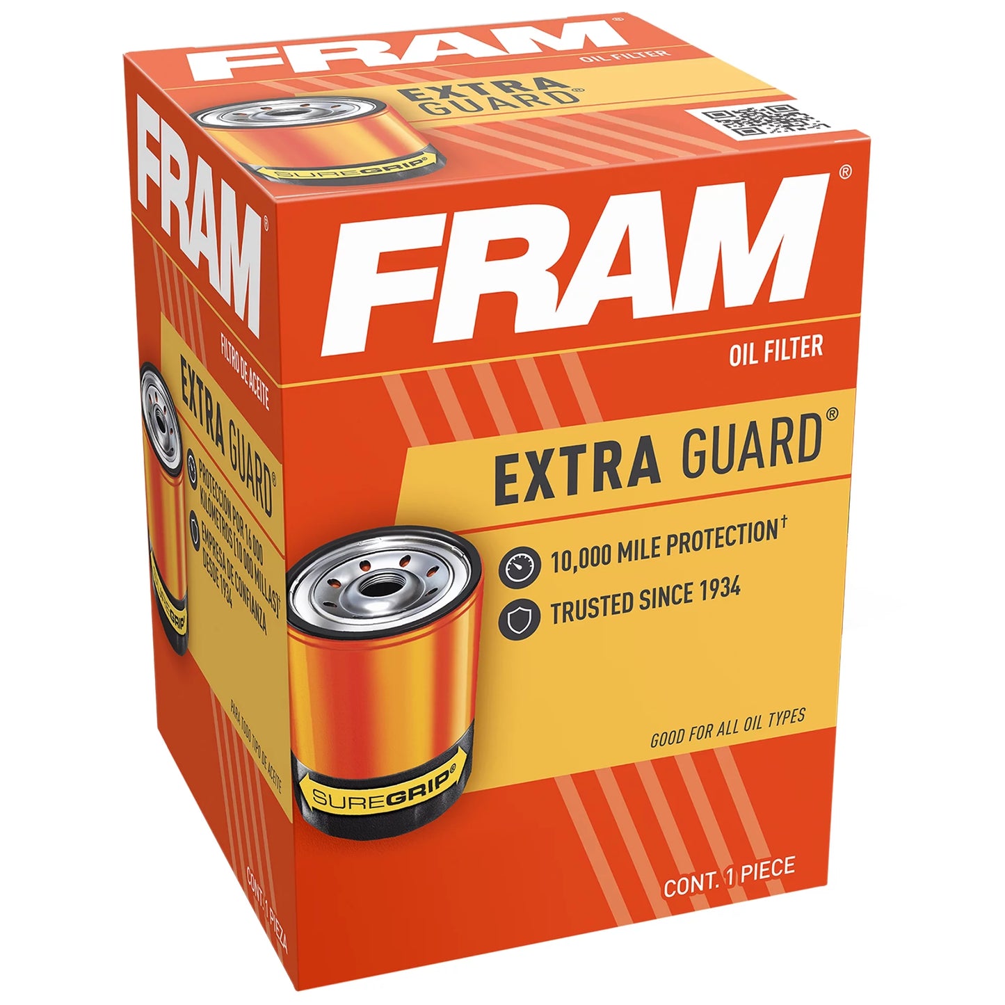 Extra Guard Oil Filter, PH3614, 10K Miles, Replacement Oil Filter Fits Select Vehicles