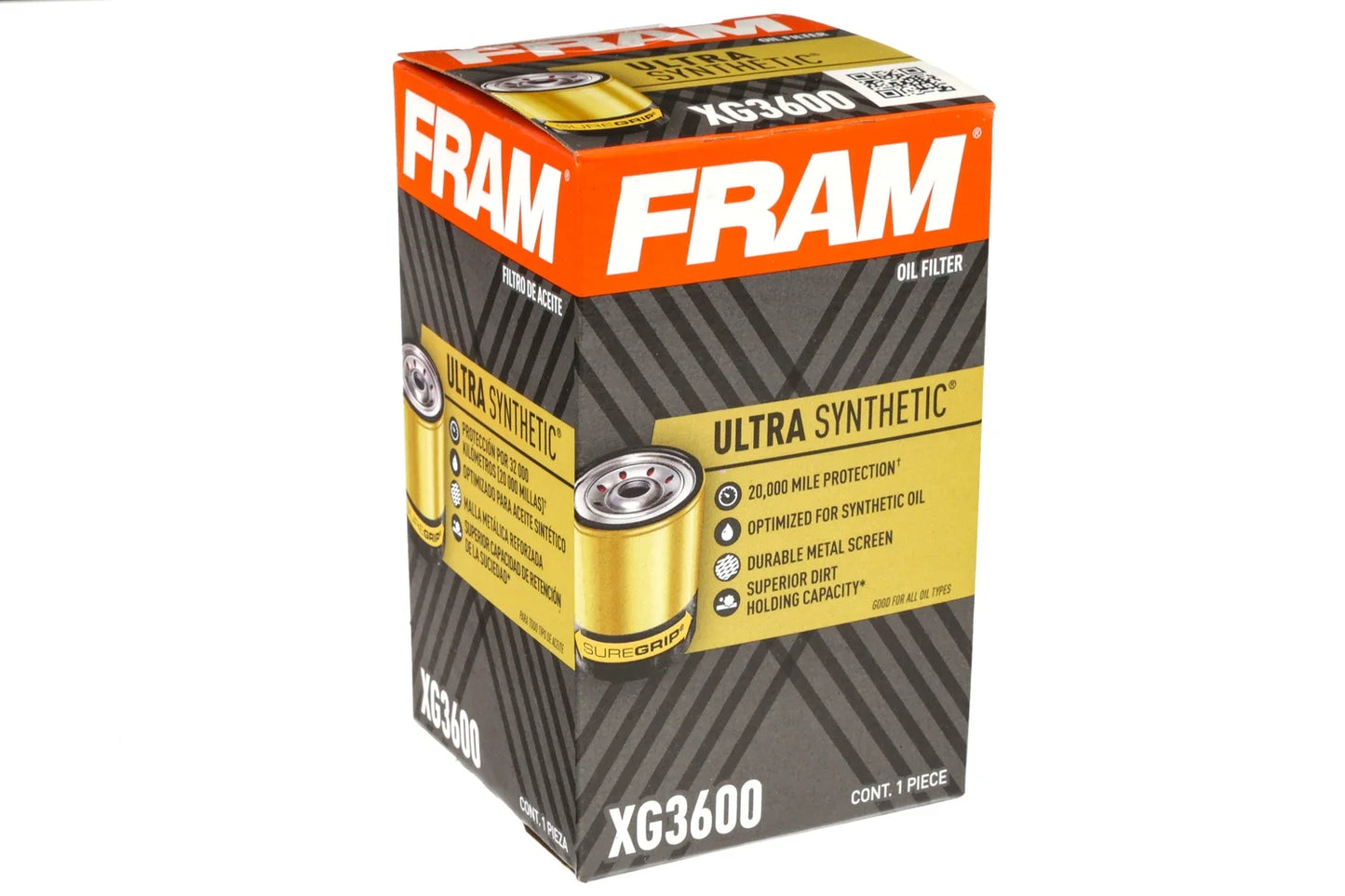 Ultra Synthetic Oil Filter, XG3600, 20K Mile Replacement Engine Oil Filter