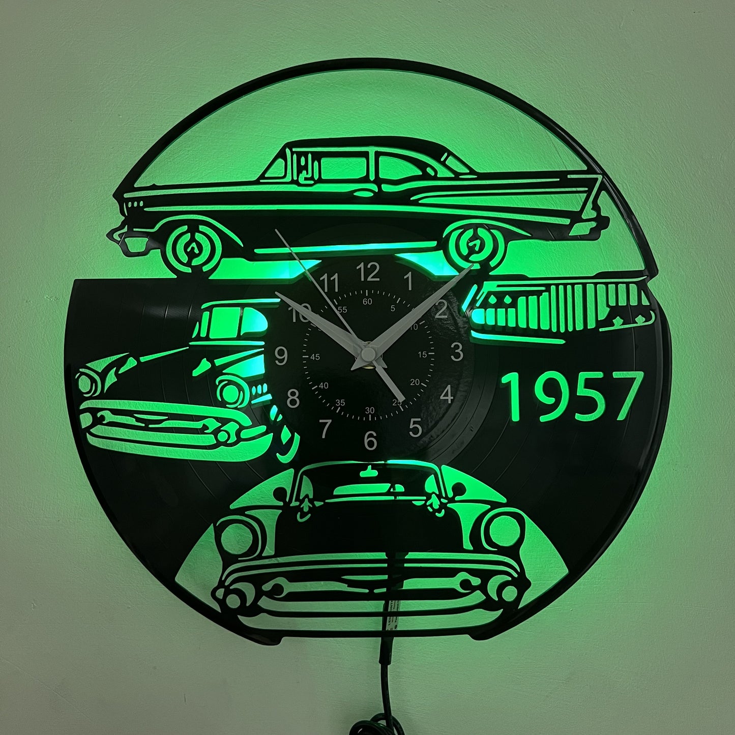 Unique Sports Car Vinyl Record Wall Clock - Silent, Decorative & Versatile - Perfect For Living Room, Bedroom, Kitchen & Office - A Memorable Birthday, Mothers Day, Spring & Easter Gift Idea