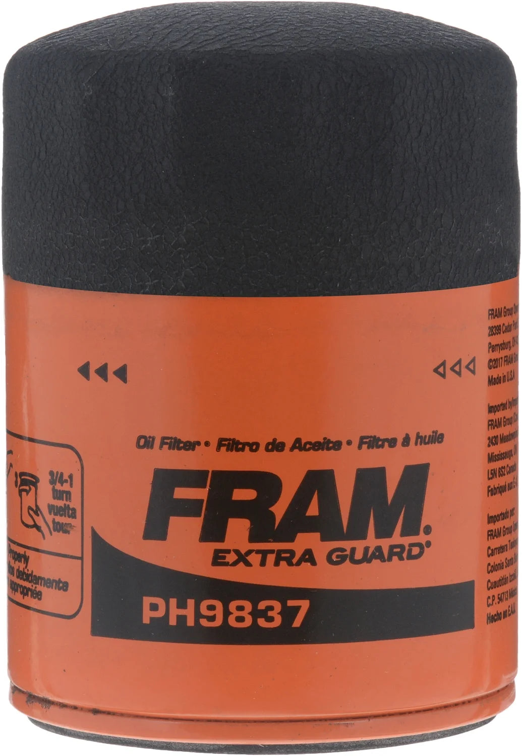 Extra Guard Oil Filter, PH9837, 10K Miles, Replacement Oil Filter Fits Select Vehicles