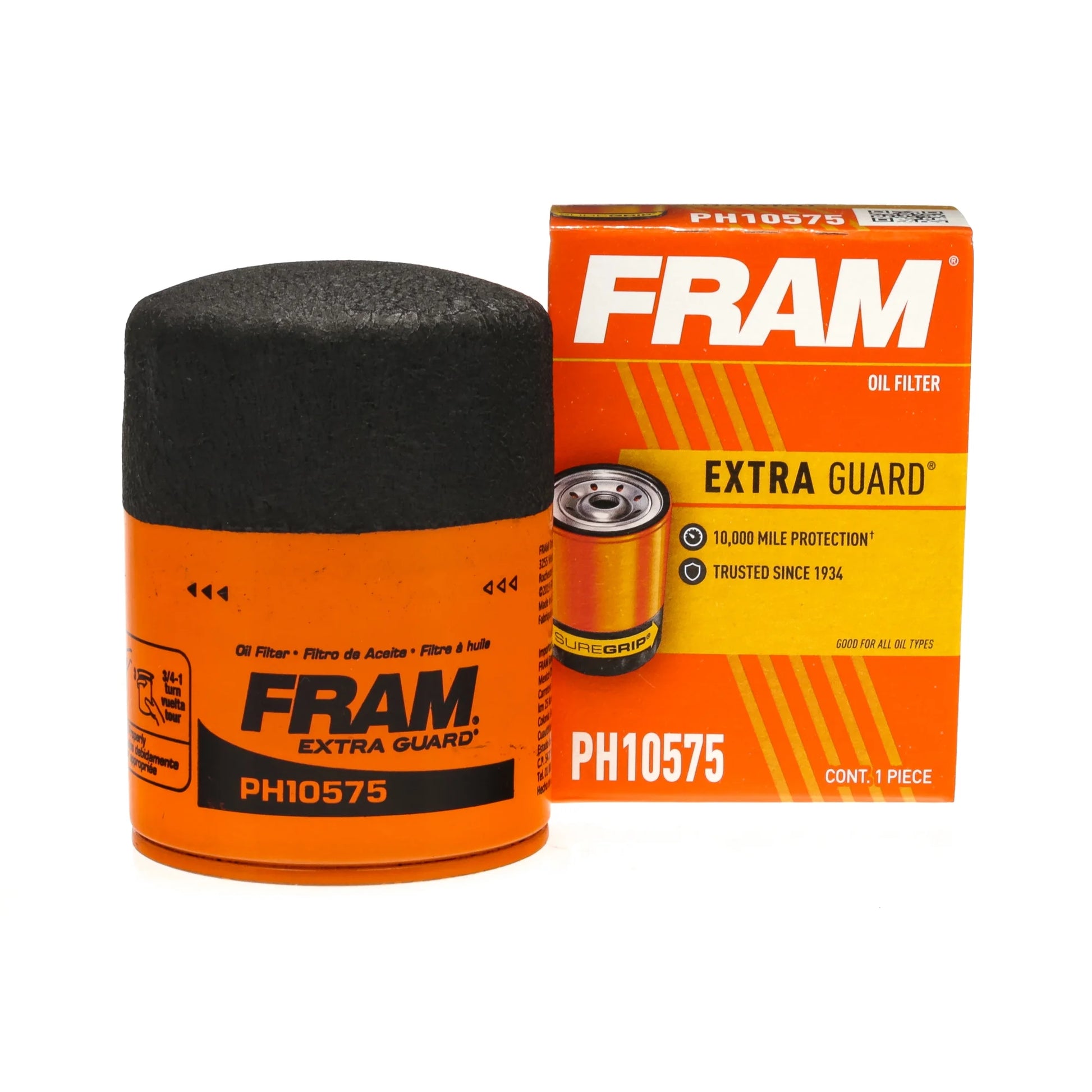 Extra Guard Oil Filter, PH10575, 10K Miles, Replacement Oil Filter Fits Select Vehicles