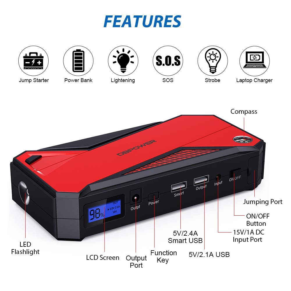 800A 18000mAh Portable Battery Booster Car Power Bank