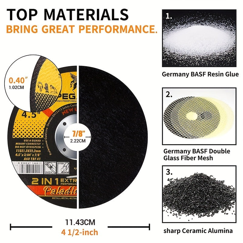 10/25/50pcs Ultra-Thin Cutting Disc Wheels - Superior Metal Cutting Performance with 4.5-Inch Diameter and Long-Lasting Durability - Ideal for Heavy-Duty Metalworking Applications