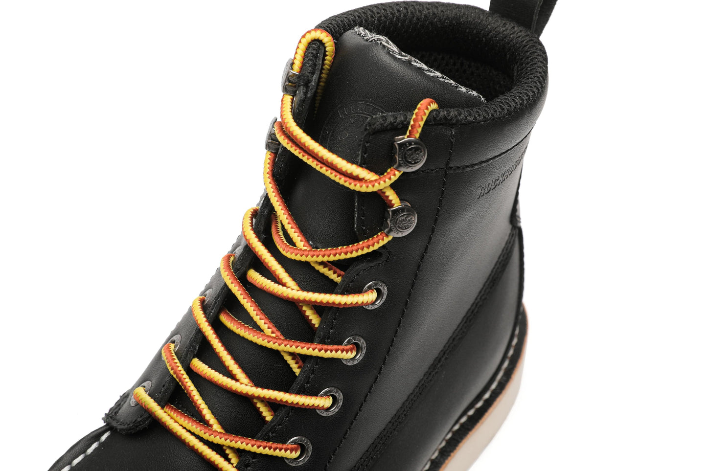 ROCKROOSTER Trinidad Men's 6 inch Black Steel Toe Wedge Work Boots